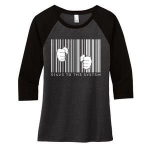 Slave To The System Barcode Women's Tri-Blend 3/4-Sleeve Raglan Shirt