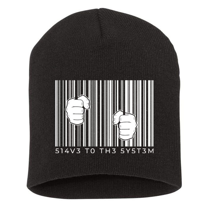 Slave To The System Barcode Short Acrylic Beanie