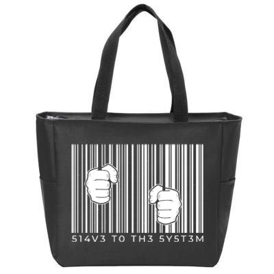 Slave To The System Barcode Zip Tote Bag