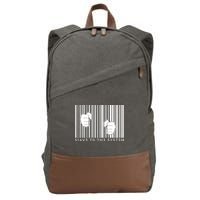 Slave To The System Barcode Cotton Canvas Backpack
