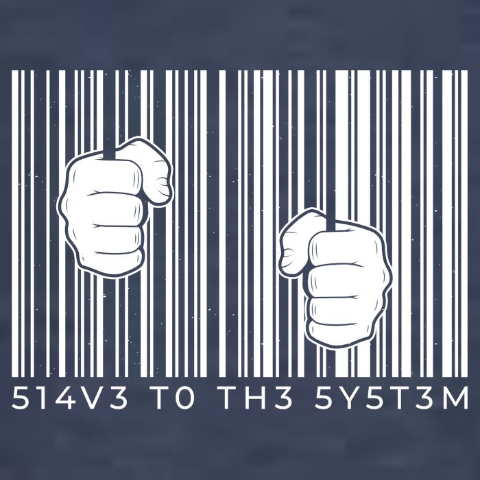 Slave To The System Barcode Vector Backpack