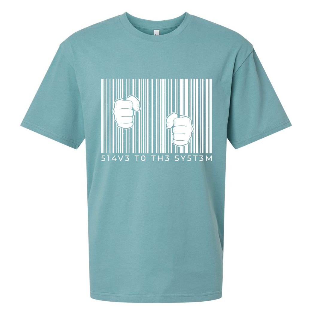 Slave To The System Barcode Sueded Cloud Jersey T-Shirt