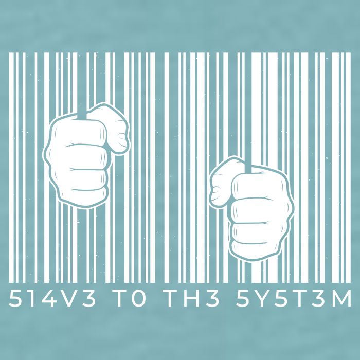 Slave To The System Barcode Sueded Cloud Jersey T-Shirt