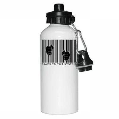 Slave To The System Barcode Aluminum Water Bottle