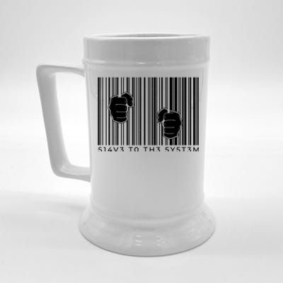 Slave To The System Barcode Beer Stein