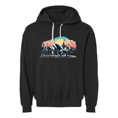 Sunset Landscape Buffalo Garment-Dyed Fleece Hoodie