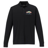 Sunset Landscape Buffalo Performance Long Sleeve Polo