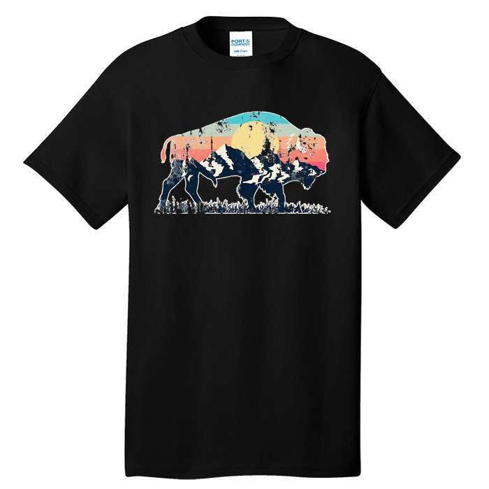 Sunset Landscape Buffalo Tall T-Shirt