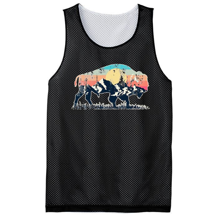 Sunset Landscape Buffalo Mesh Reversible Basketball Jersey Tank