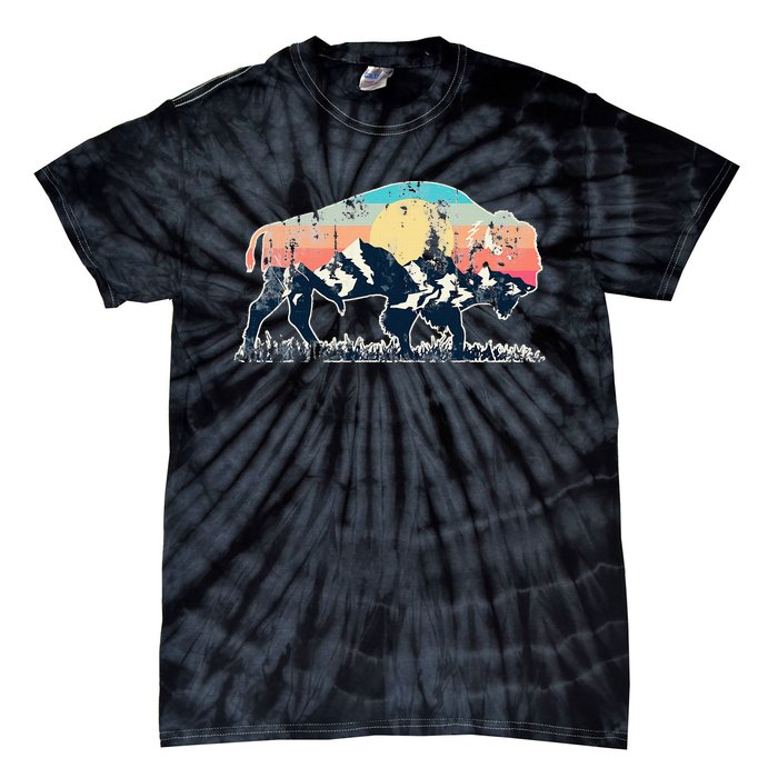 Sunset Landscape Buffalo Tie-Dye T-Shirt