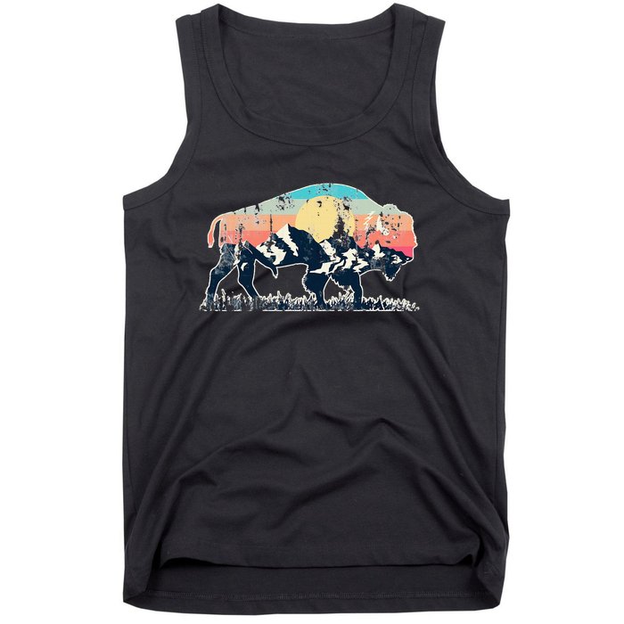 Sunset Landscape Buffalo Tank Top