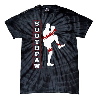 Southpaw Lefty Baseball Left Handed Funny Pitcher Player Fan Tie-Dye T-Shirt