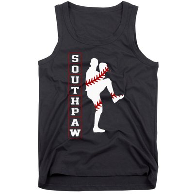 Southpaw Lefty Baseball Left Handed Funny Pitcher Player Fan Tank Top