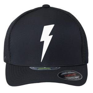 Simple Lightning Bolt In White Thunder Bolt Flexfit Unipanel Trucker Cap