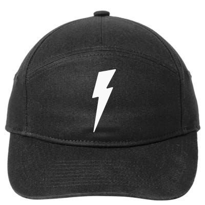 Simple Lightning Bolt In White Thunder Bolt 7-Panel Snapback Hat