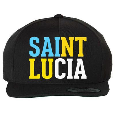 Saint Lucia Bold Color Block Wool Snapback Cap