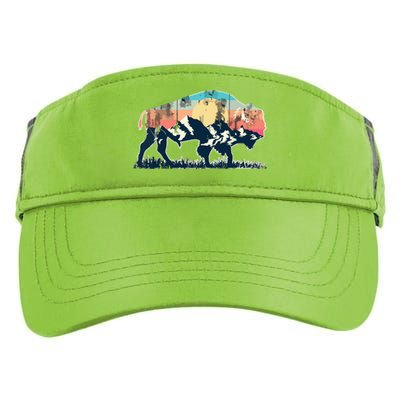 Sunset Landscape Buffalo Gift Adult Drive Performance Visor