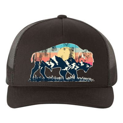 Sunset Landscape Buffalo Gift Yupoong Adult 5-Panel Trucker Hat