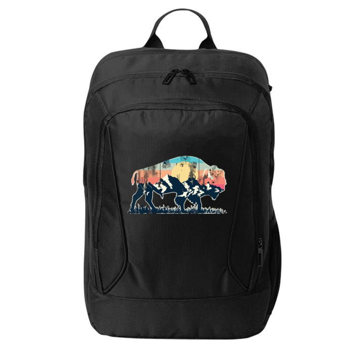 Sunset Landscape Buffalo Gift City Backpack