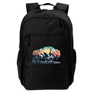 Sunset Landscape Buffalo Gift Daily Commute Backpack