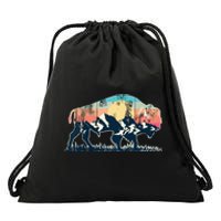 Sunset Landscape Buffalo Gift Drawstring Bag