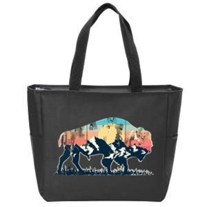 Sunset Landscape Buffalo Gift Zip Tote Bag