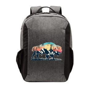 Sunset Landscape Buffalo Gift Vector Backpack