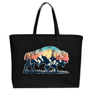 Sunset Landscape Buffalo Gift Cotton Canvas Jumbo Tote