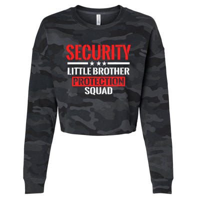 Security Little Brother Protection Squad Birthday Bro Party Cropped Pullover Crew