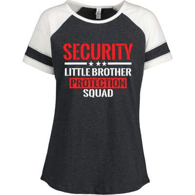 Security Little Brother Protection Squad Birthday Bro Party Enza Ladies Jersey Colorblock Tee