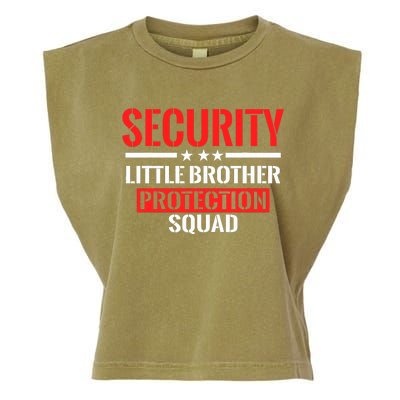 Security Little Brother Protection Squad Birthday Bro Party Garment-Dyed Women's Muscle Tee