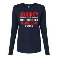 Security Little Brother Protection Squad Birthday Bro Party Womens Cotton Relaxed Long Sleeve T-Shirt