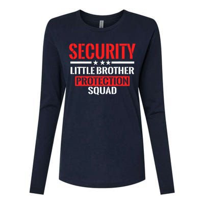 Security Little Brother Protection Squad Birthday Bro Party Womens Cotton Relaxed Long Sleeve T-Shirt