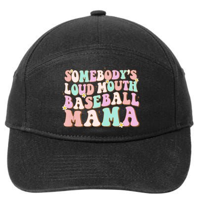 Somebody's Loudmouth Baseball Mama Mothers Day Groovy 7-Panel Snapback Hat