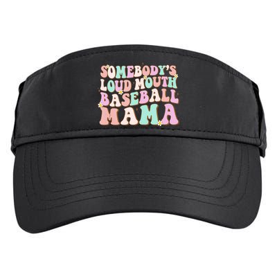 Somebody's Loudmouth Baseball Mama Mothers Day Groovy Adult Drive Performance Visor