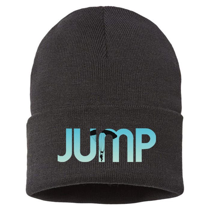 Skydiving Love Base Jumping For Skydivers Sustainable Knit Beanie