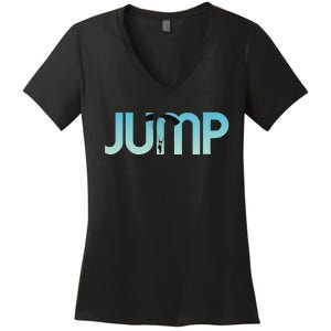 Skydiving Love Base Jumping For Skydivers Women's V-Neck T-Shirt