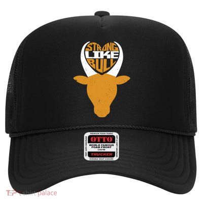 Strong Like Bull High Crown Mesh Back Trucker Hat