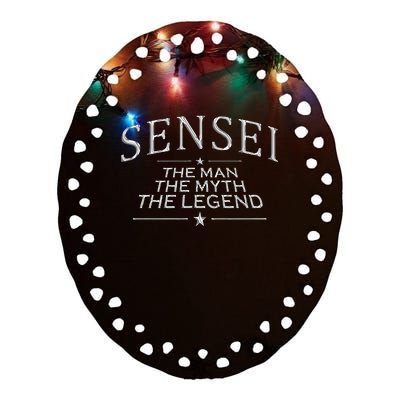 Sensei Legend Best Sensei Gift Ceramic Oval Ornament