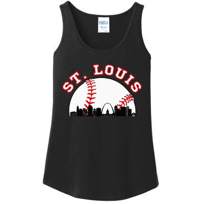 St. Louis Baseball St. Louis Mo Cityscape Stl Skyline Ladies Essential Tank