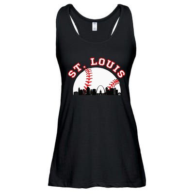 St. Louis Baseball St. Louis Mo Cityscape Stl Skyline Ladies Essential Flowy Tank