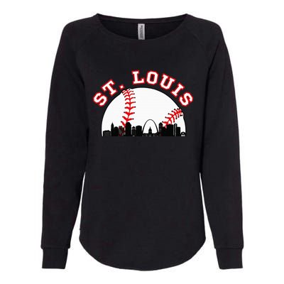 St. Louis Baseball St. Louis Mo Cityscape Stl Skyline Womens California Wash Sweatshirt