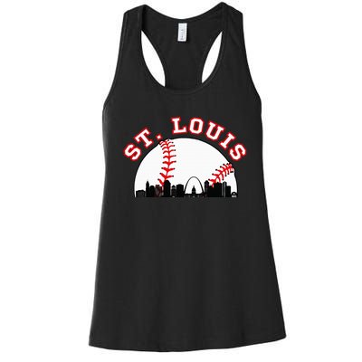 St. Louis Baseball St. Louis Mo Cityscape Stl Skyline Women's Racerback Tank