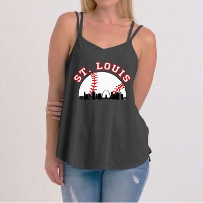 St. Louis Baseball St. Louis Mo Cityscape Stl Skyline Women's Strappy Tank