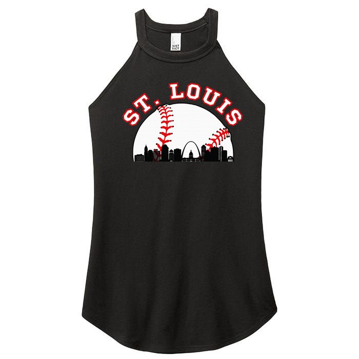 St. Louis Baseball St. Louis Mo Cityscape Stl Skyline Women’s Perfect Tri Rocker Tank