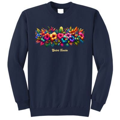 Saint Lucia Band Of Tropical Flowers Tall Sweatshirt