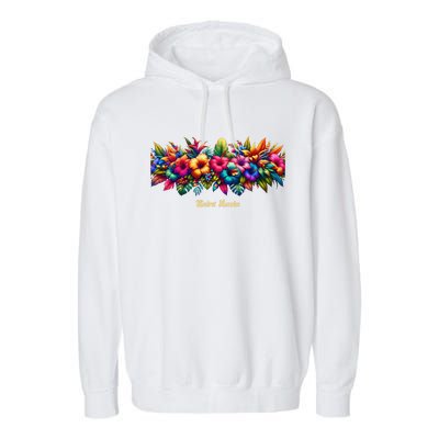 Saint Lucia Band Of Tropical Flowers Garment-Dyed Fleece Hoodie