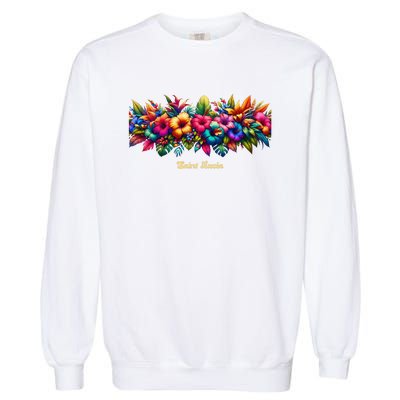 Saint Lucia Band Of Tropical Flowers Garment-Dyed Sweatshirt