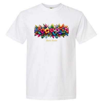 Saint Lucia Band Of Tropical Flowers Garment-Dyed Heavyweight T-Shirt