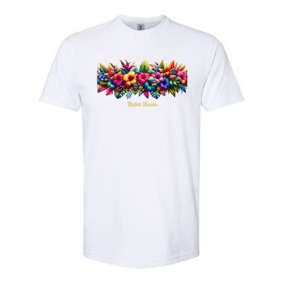 Saint Lucia Band Of Tropical Flowers Softstyle® CVC T-Shirt